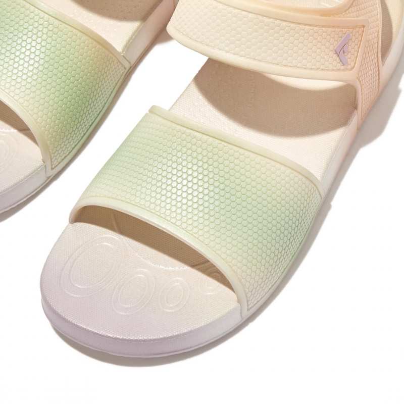 Fitflop Iqushion Rubber Kids'' Back-Strap Sandals White | IE-DAYI-57183