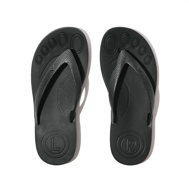 Fitflop Iqushion Rubber Kids'' Flip Flops Black | IE-IORH-70984