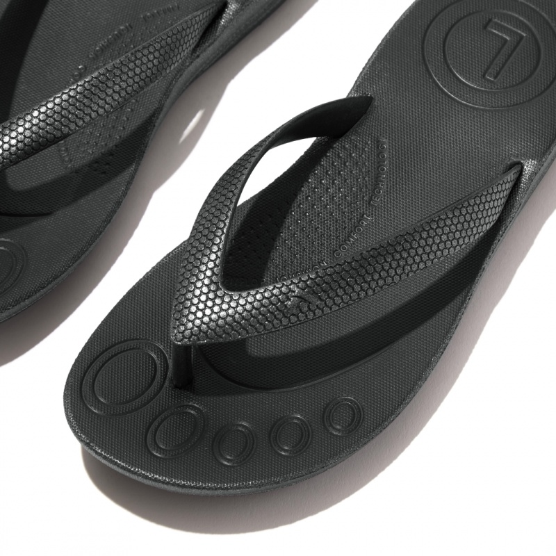 Fitflop Iqushion Rubber Kids'' Flip Flops Black | IE-IORH-70984