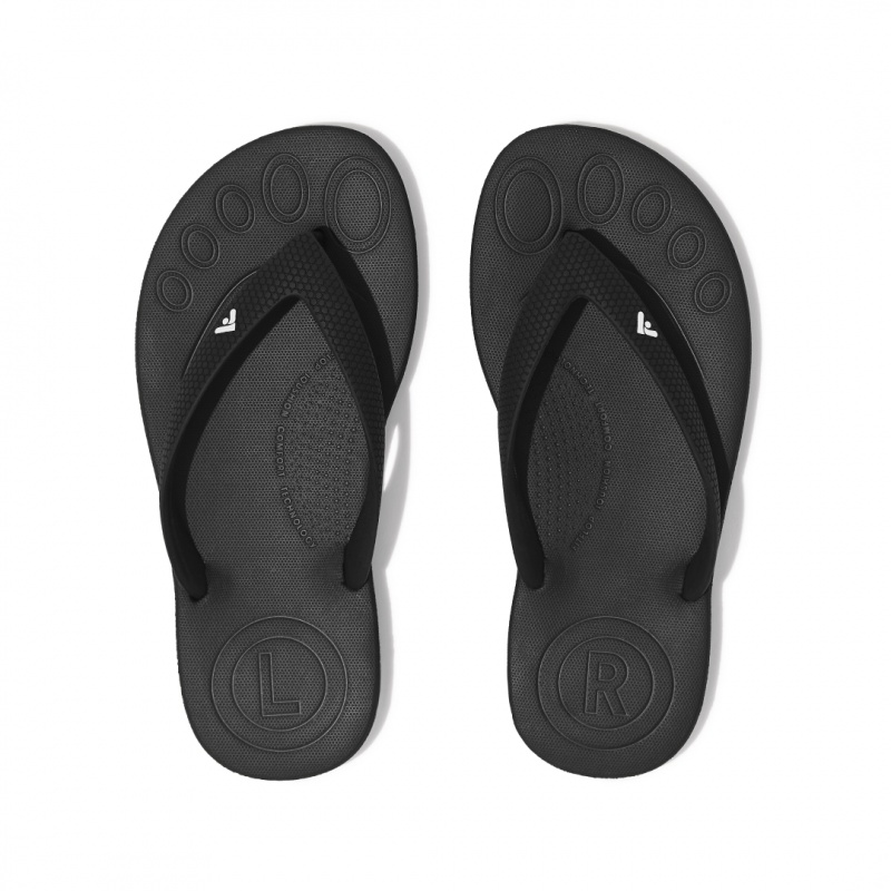 Fitflop Iqushion Rubber Kids'' Flip Flops Black | IE-CPFZ-52063