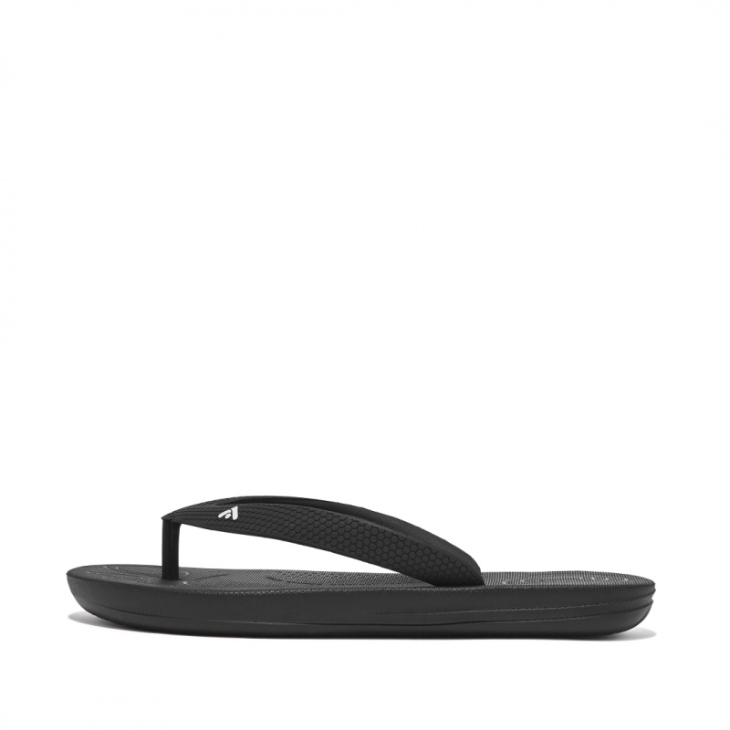 Fitflop Iqushion Rubber Kids\'\' Flip Flops Black | IE-CPFZ-52063