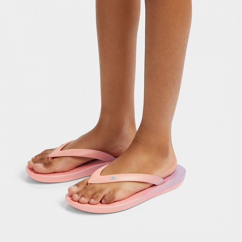 Fitflop Iqushion Rubber Kids'' Flip Flops Pink | IE-FEIK-63057