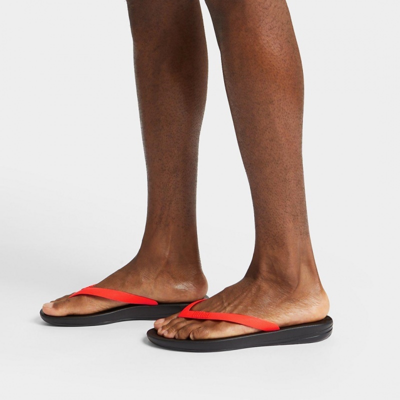 Fitflop Iqushion Rubber Men's Flip Flops Orange | IE-CXFP-70845