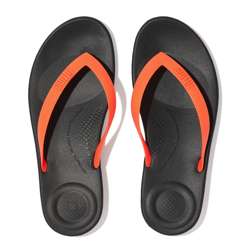 Fitflop Iqushion Rubber Men's Flip Flops Orange | IE-CXFP-70845