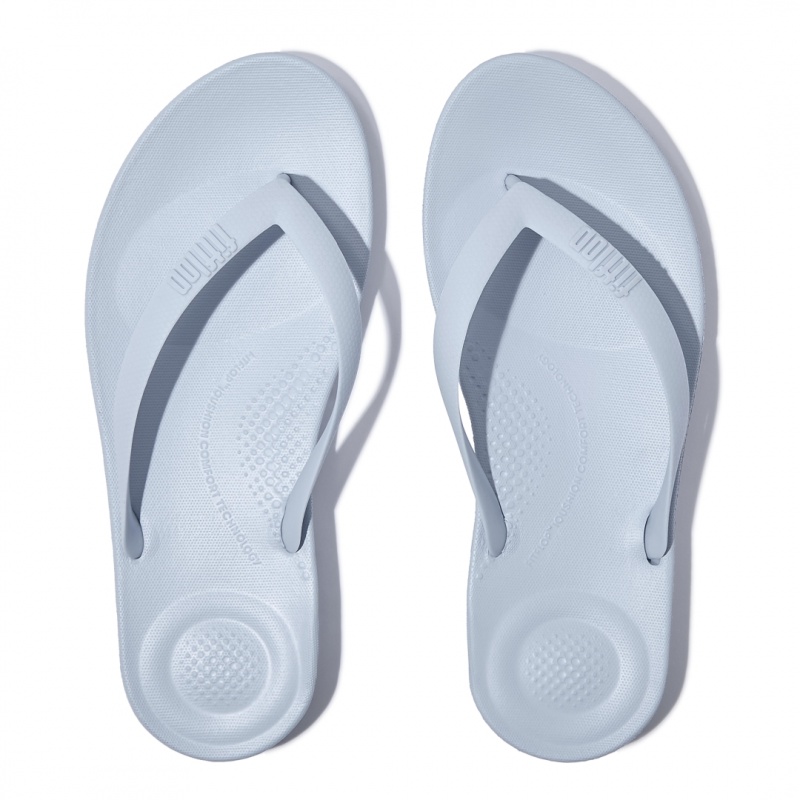 Fitflop Iqushion Rubber Men's Flip Flops Blue | IE-GKHD-21496