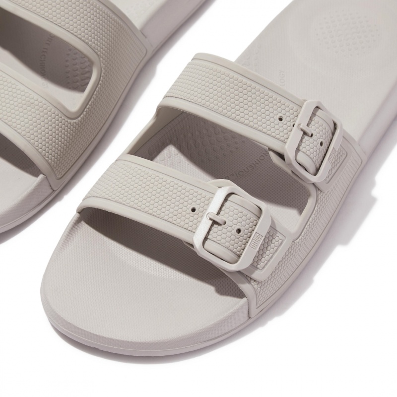 Fitflop Iqushion Rubber Men's Flip Flops Grey | IE-EGDU-72390