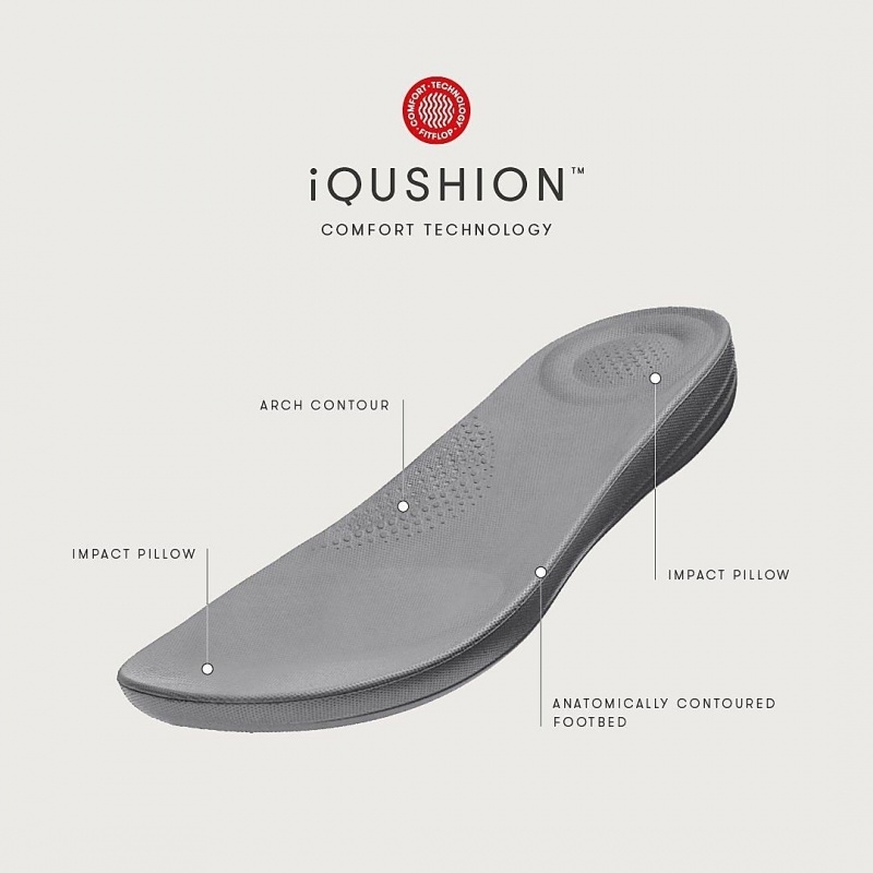 Fitflop Iqushion Rubber Men's Flip Flops Grey | IE-EGDU-72390