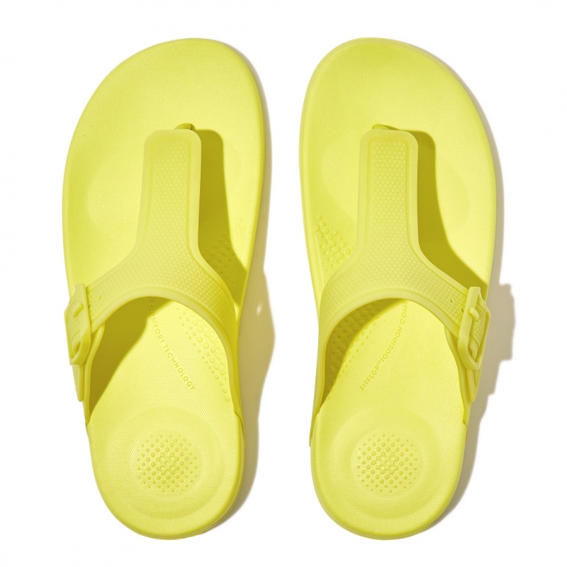 Fitflop Iqushion Rubber Tpu Flip Flops Women's Flip Flops Light Green | IE-JDMK-82106