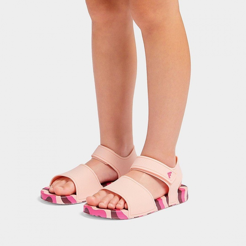 Fitflop Iqushion Rubber Tpu Kids'' Back-Strap Sandals Red | IE-BIZG-18469