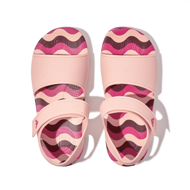 Fitflop Iqushion Rubber Tpu Kids'' Back-Strap Sandals Red | IE-BIZG-18469