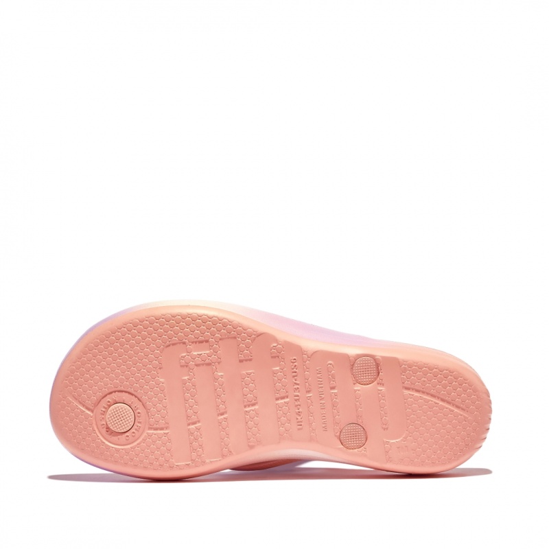 Fitflop Iqushion Snake Embossed Rubber Tpu Women's Flip Flops Pink | IE-FQZY-20856