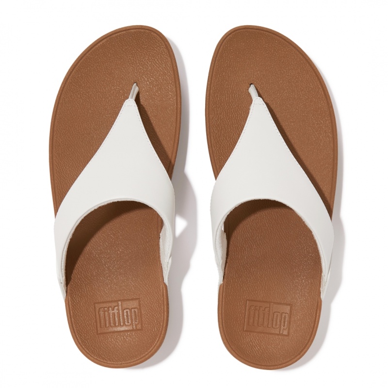 Fitflop Lulu Leather Women's Toe-Post Sandals White | IE-CVRI-53209