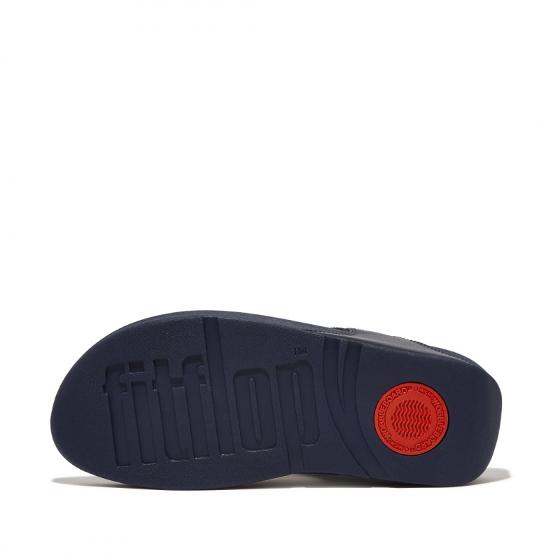 Fitflop Lulu Leather Women's Toe-Post Sandals Navy | IE-GCOD-39627