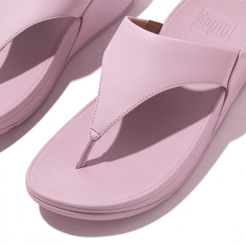 Fitflop Lulu Leather Women's Toe-Post Sandals Pink | IE-FRET-64125