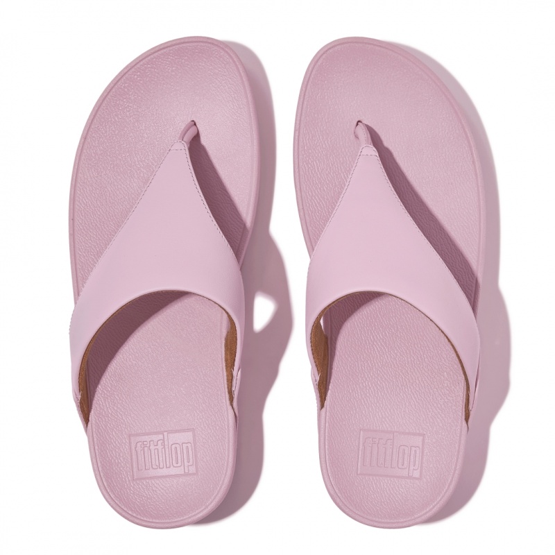 Fitflop Lulu Leather Women's Toe-Post Sandals Pink | IE-FRET-64125