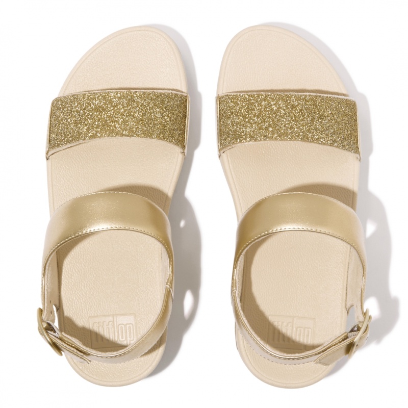 Fitflop Lulu Microfibre Faux Leather (Pu) Women's Back-Strap Sandals Gold | IE-OUES-91820