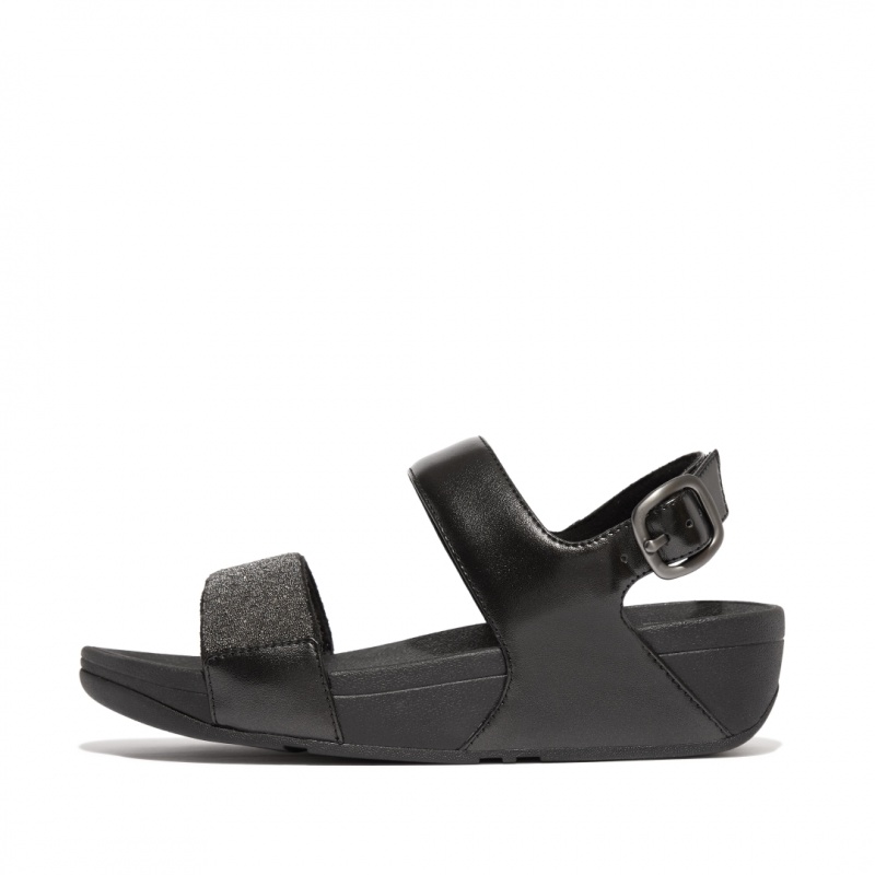 Fitflop Lulu Microfibre Faux Leather (Pu) Women\'s Back-Strap Sandals Black | IE-FCLP-32785