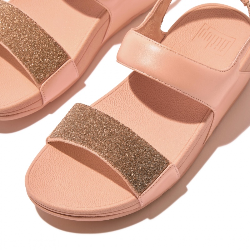 Fitflop Lulu Microfibre Faux Leather (Pu) Women's Back-Strap Sandals Pink | IE-RCYE-27465