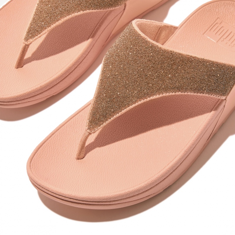 Fitflop Lulu Microfibre Faux Leather (Pu) Thongs Women's Toe-Post Sandals Pink | IE-RMYC-37419