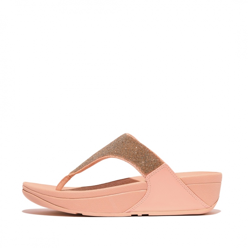 Fitflop Lulu Microfibre Faux Leather (Pu) Thongs Women\'s Toe-Post Sandals Pink | IE-RMYC-37419