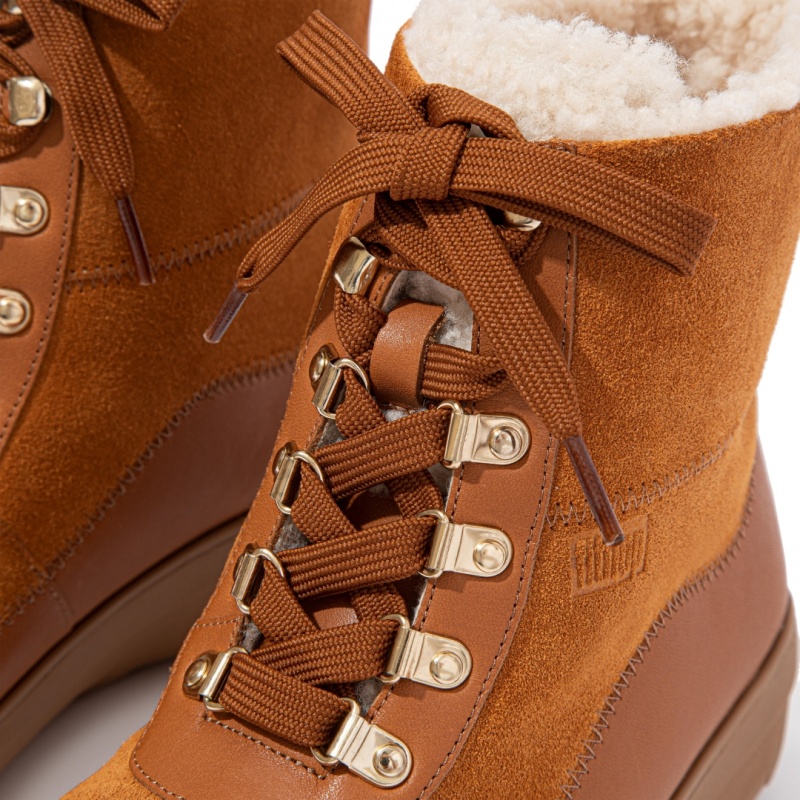 Fitflop Mukluk Shearling Wool Women's Ankle Boots Light Brown | IE-FNTU-57326