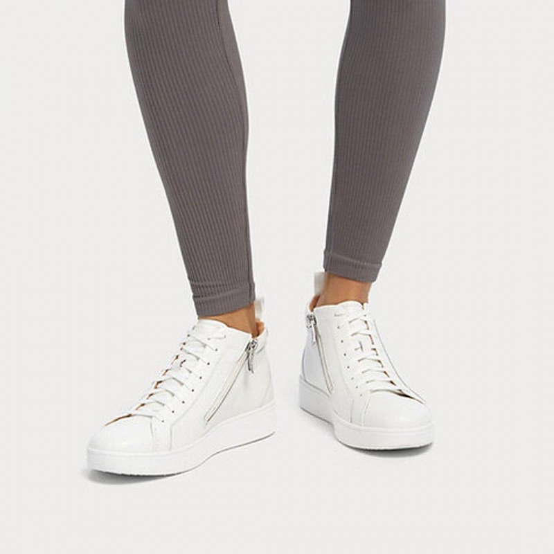 Fitflop Rally High Top Women's Sneakers White | IE-DUNC-68704