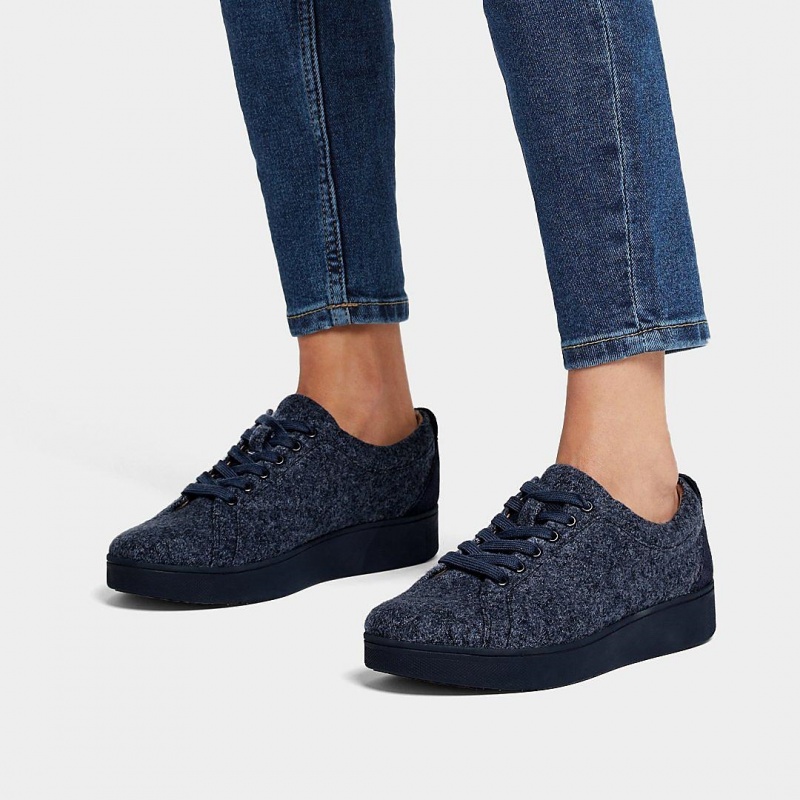 Fitflop Rally Merino Wool Women's Sneakers Navy | IE-EFJX-37204