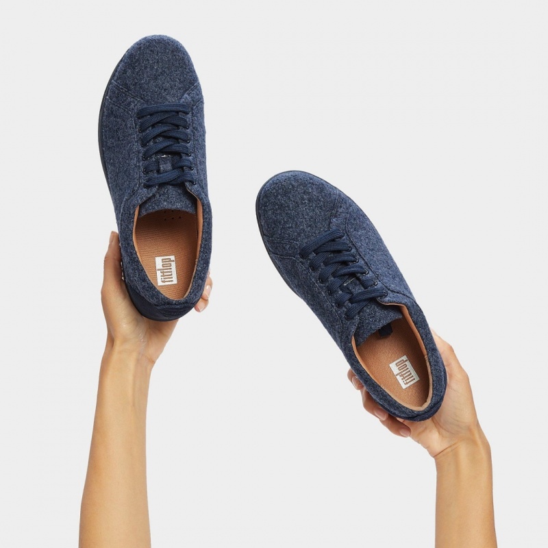 Fitflop Rally Merino Wool Women's Sneakers Navy | IE-EFJX-37204