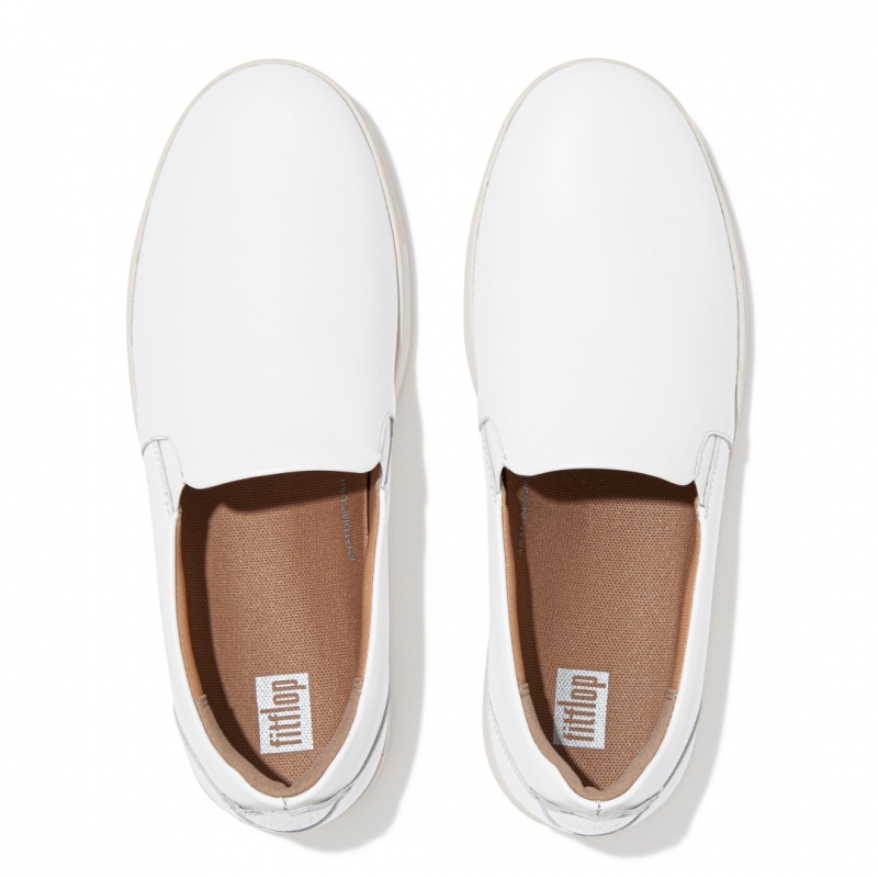 Fitflop Rally Slip On Skate Women's Sneakers White | IE-UCMQ-05826