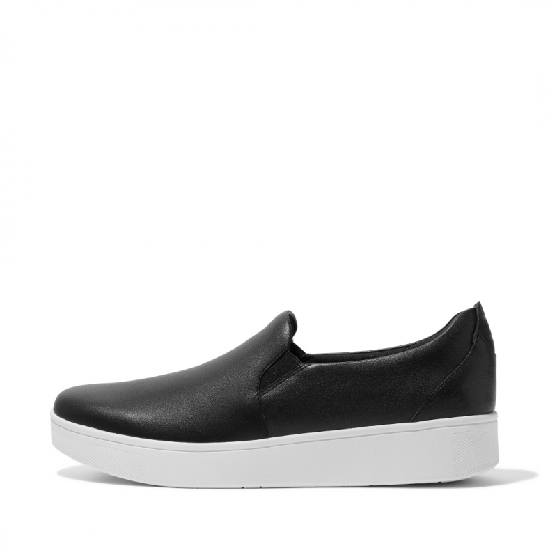 Fitflop Rally Slip On Skate Women\'s Sneakers Black | IE-HUQK-75962