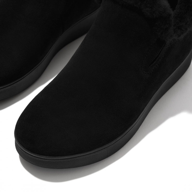 Fitflop Rally Slip On Women's Sneakers Black | IE-HKQT-17908