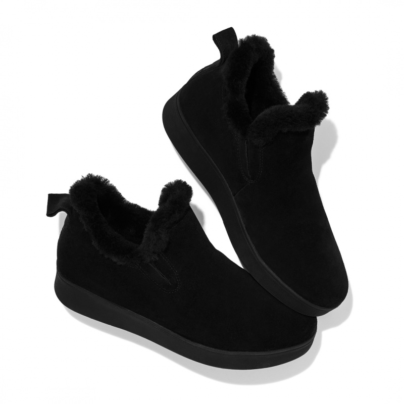 Fitflop Rally Slip On Women's Sneakers Black | IE-HKQT-17908