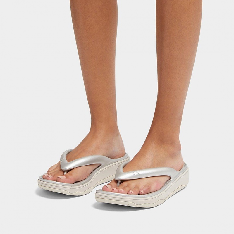 Fitflop Relieff Eva Tpu Thongs Women's Toe-Post Sandals Silver | IE-PMRI-47302