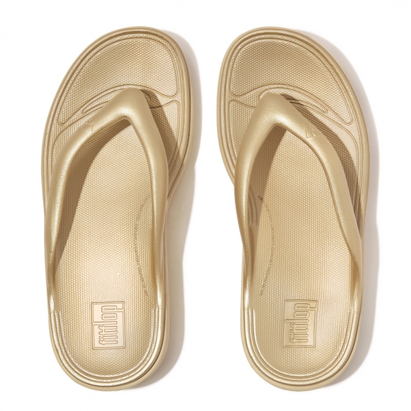 Fitflop Relieff Eva Tpu Thongs Women's Toe-Post Sandals Gold | IE-FQZR-92173