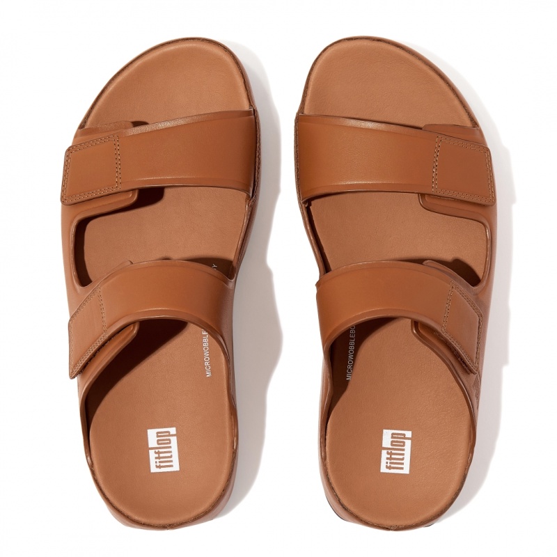 Fitflop Samel Adjustable Men's Slippers Brown | IE-DZSK-24689