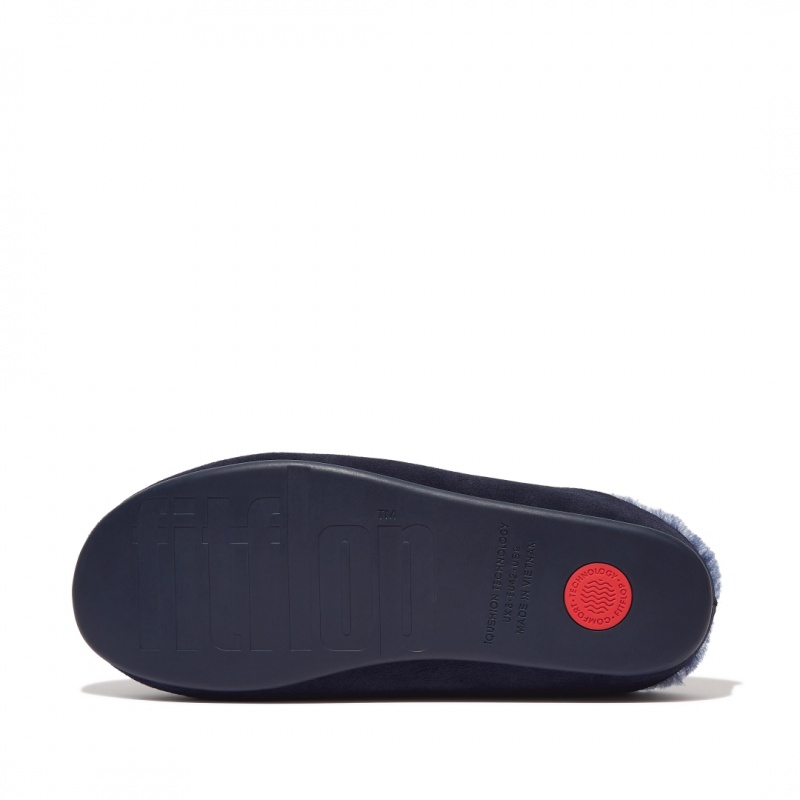 Fitflop Shove Men's Slippers Blue | IE-UGSX-13904