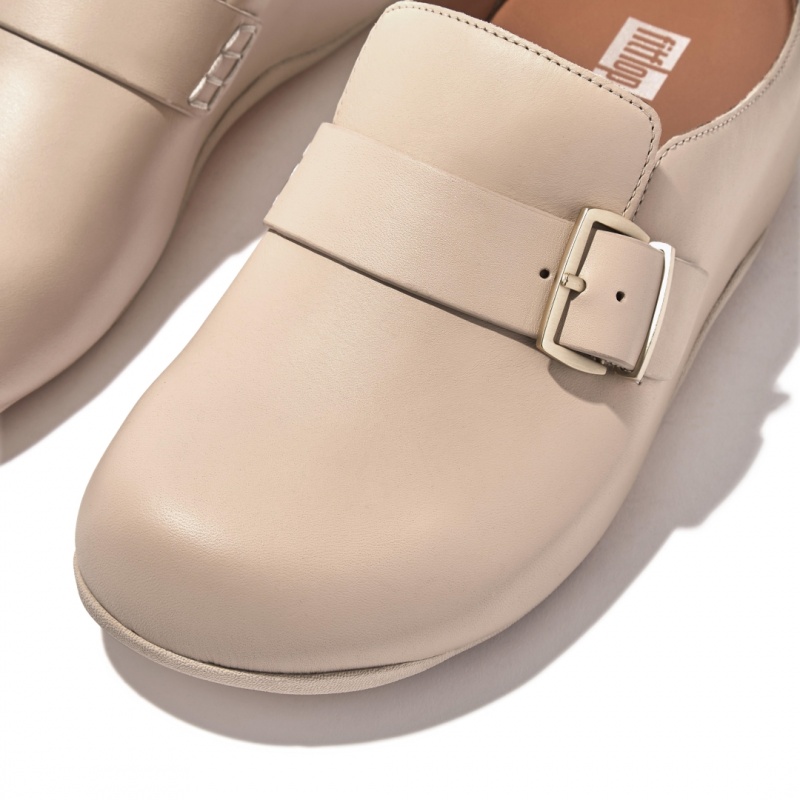 Fitflop Shuv Buckle Strap Women's Clogs Grey Beige | IE-ESAP-31658