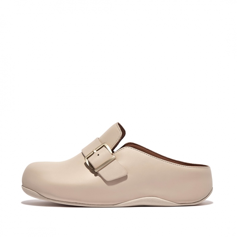 Fitflop Shuv Buckle Strap Women\'s Clogs Grey Beige | IE-ESAP-31658