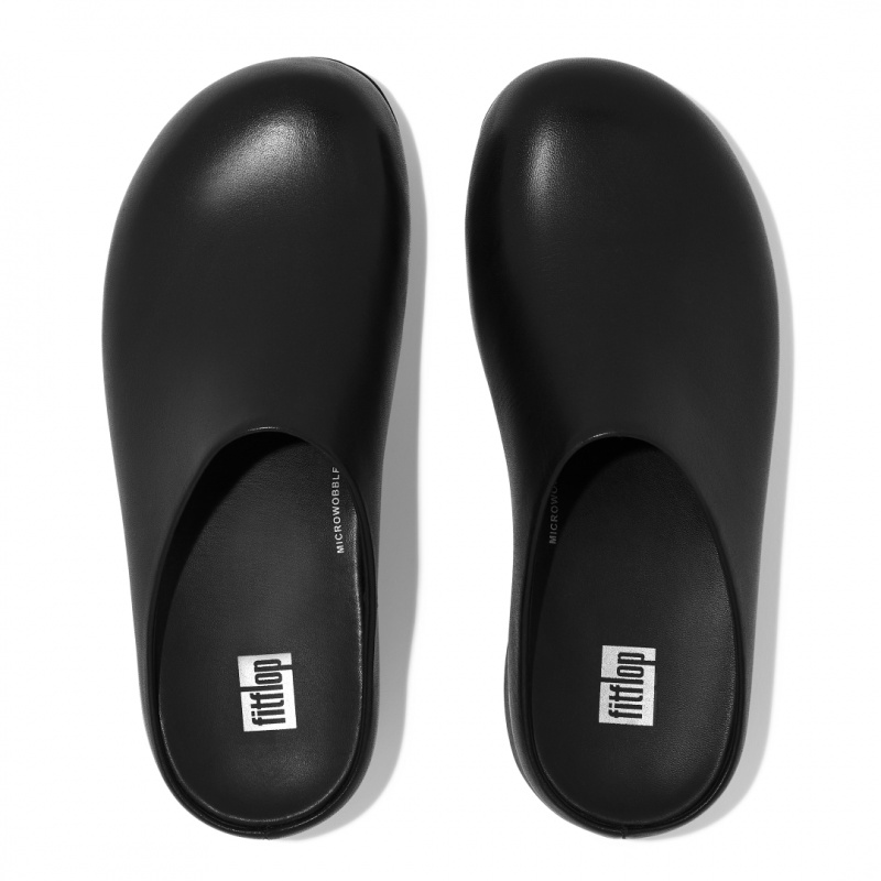 Fitflop Shuv Wipe Clean Women's Clogs Black | IE-DKNW-41709