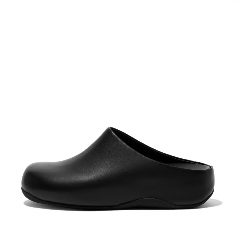 Fitflop Shuv Wipe Clean Women\'s Clogs Black | IE-DKNW-41709