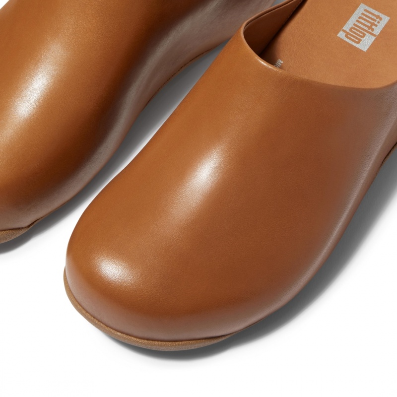 Fitflop Shuv Wipe Clean Women's Clogs Light Brown | IE-USOF-64102