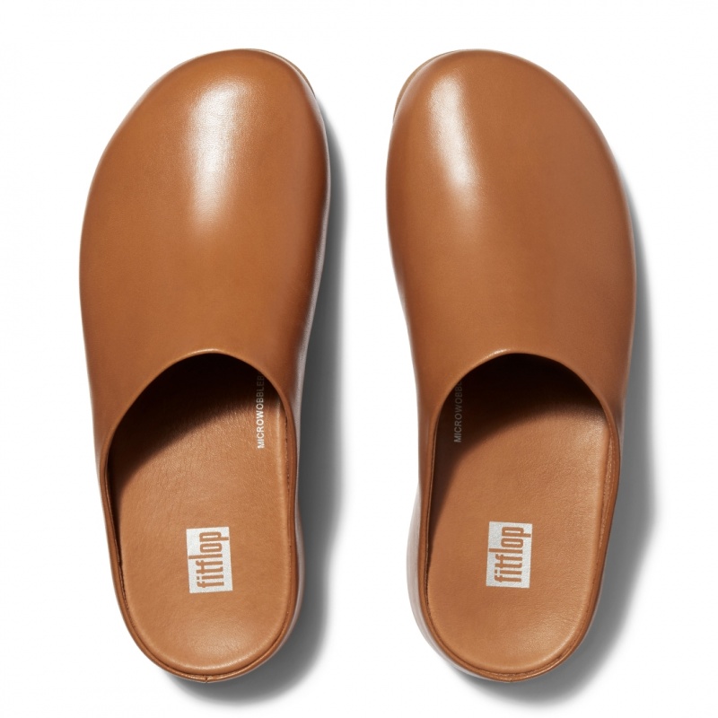 Fitflop Shuv Wipe Clean Women's Clogs Light Brown | IE-USOF-64102