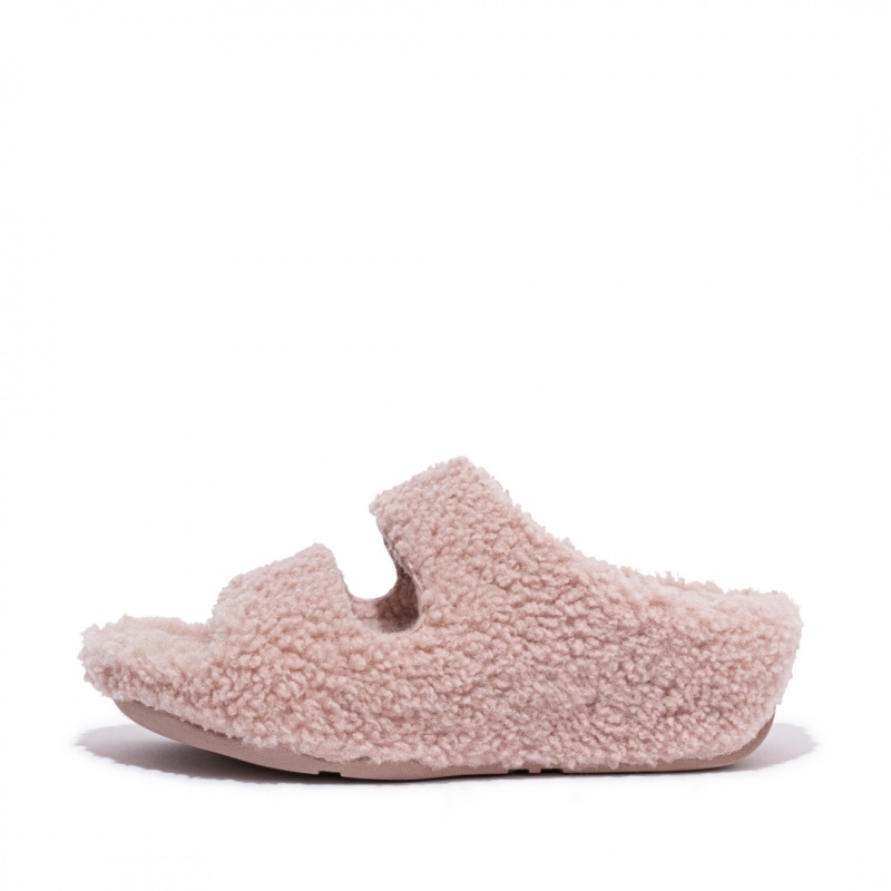 Fitflop Shuv Wool Shearling Women\'s Slippers Pink | IE-KHEJ-75346