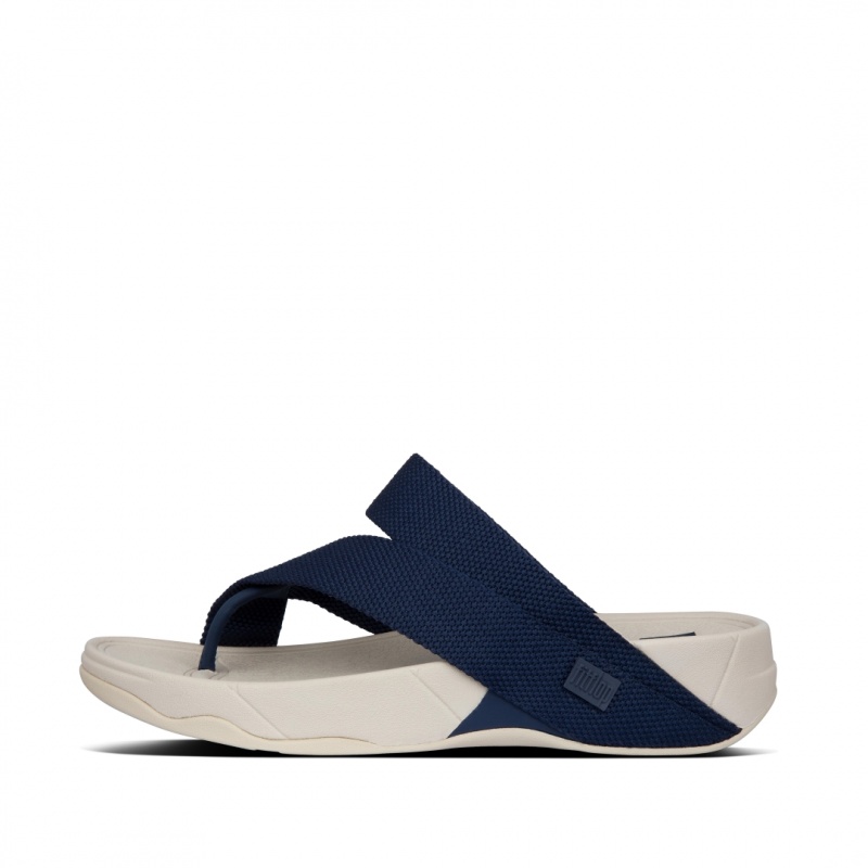 Fitflop Sling Polyester Men\'s Toe-Post Sandals Navy | IE-JTVR-51420