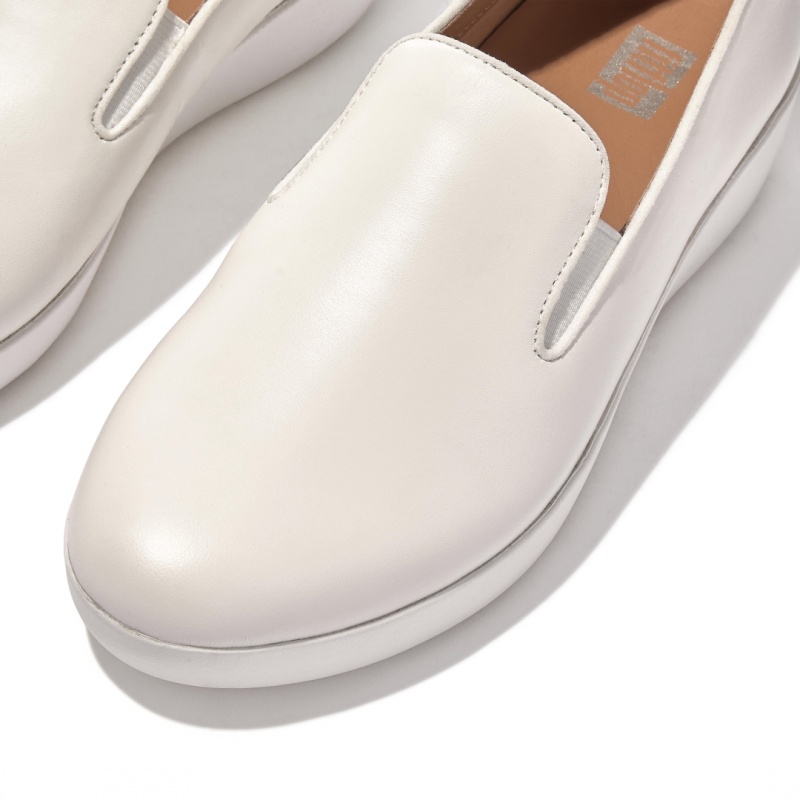 Fitflop Superskate Wipe Clean Women's Loafers White | IE-VWME-31859