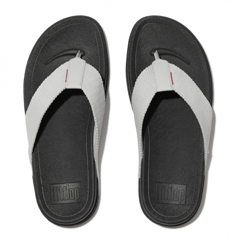 Fitflop Surfer Polyester Men's Toe-Post Sandals Grey | IE-ORNC-87214