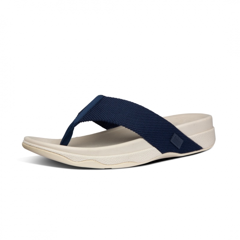 Fitflop Surfer Polyester Men's Toe-Post Sandals Blue | IE-MRUW-14805