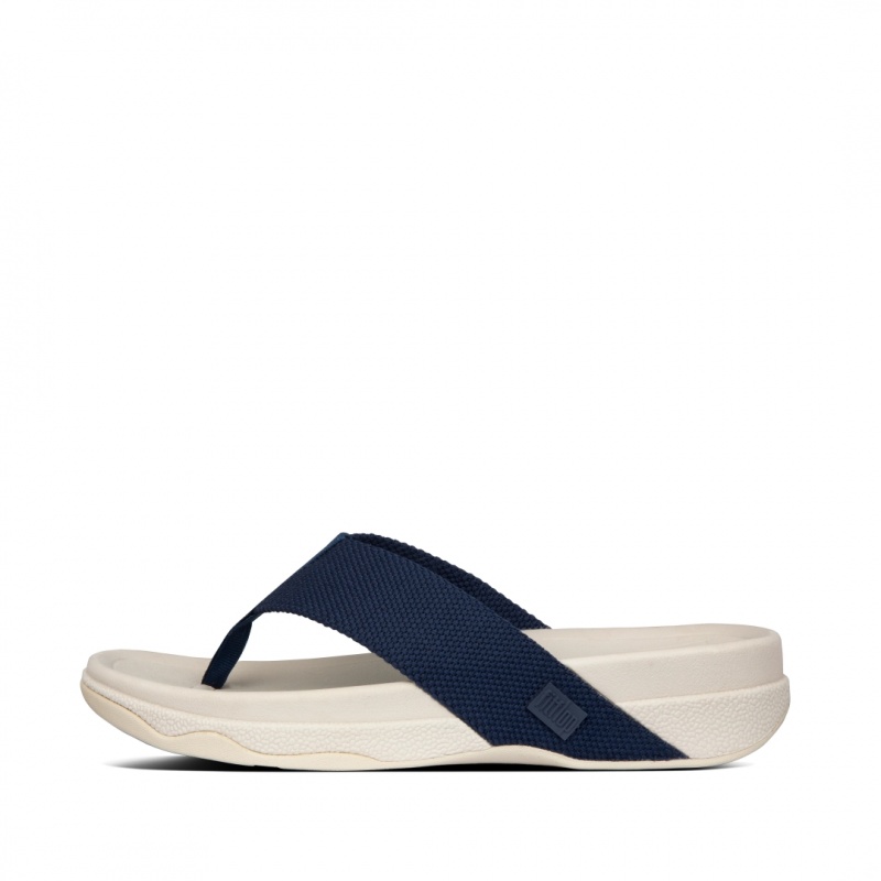 Fitflop Surfer Polyester Men\'s Toe-Post Sandals Blue | IE-MRUW-14805