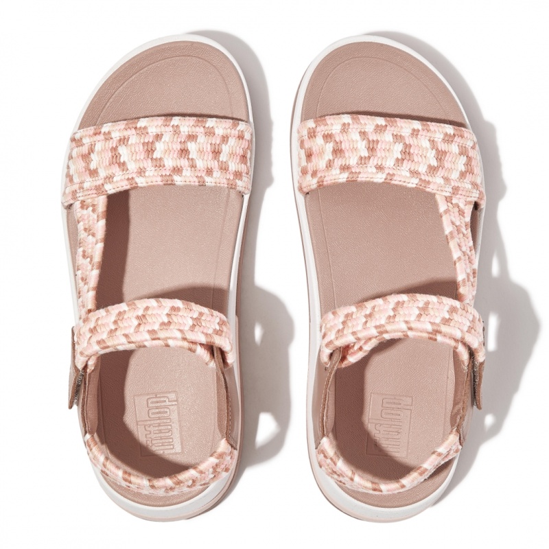 Fitflop Surff Cotton Webbing Back Strap Women's Sandals Beige | IE-QCTI-70528