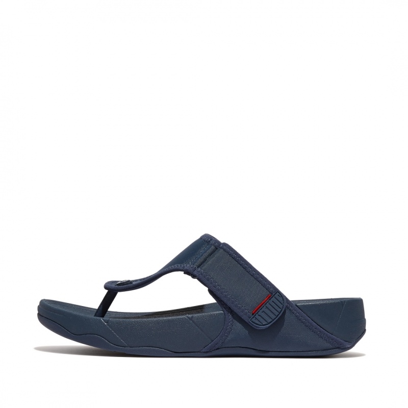 Fitflop Trakk Ii Polyester Faux Toe Men\'s Thongs Blue | IE-EJZA-62347